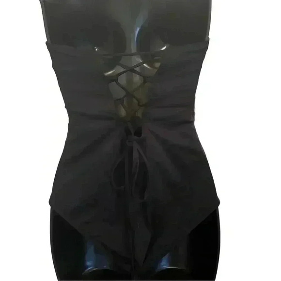 MAIO SWIM Black Halter Bralette One Piece Swimsuit - size 8 - Picture 4 of 7